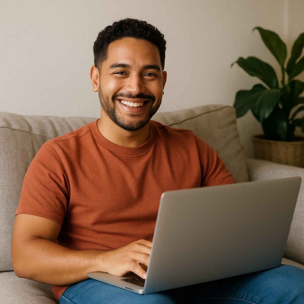 Usuario feliz usando CutVideo